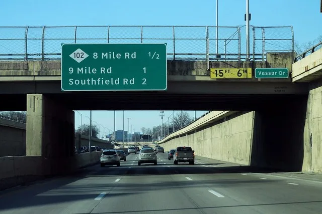 M-10 North at Vassar Drive - Half MIle to M-102