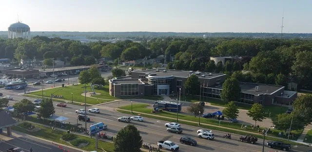 Center of Wyoming, Michigan near the city hall, district court and 28th Street.