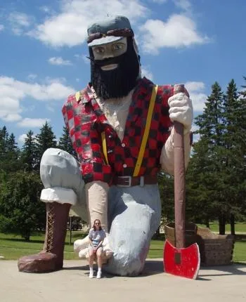 Paul Bunyan and his cradle.