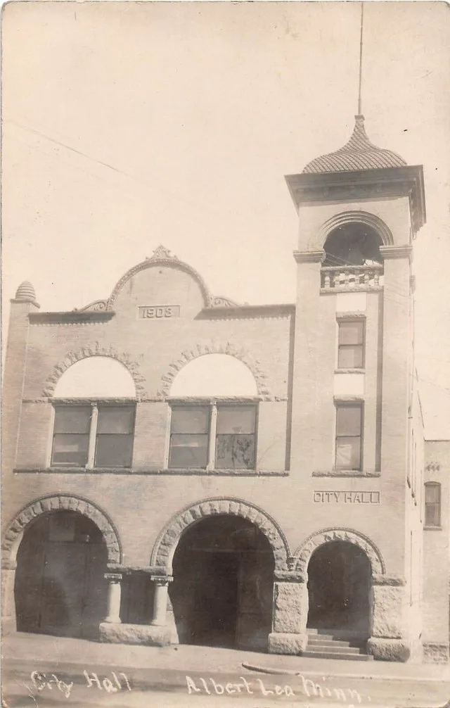Albert Lea, MN City Hall - 1917 seen on a postcard mailed in January 1917