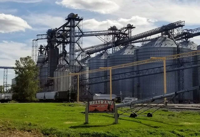 Sign welcoming visitors to Beltrami, Minnesota