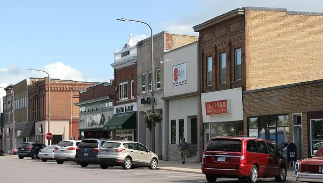 Businesses on Pacific Avenue Benson, Minnesota, USA