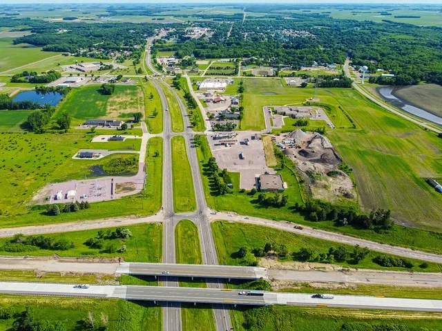 Blue Earth, Minnesota with Interstate-90 running by