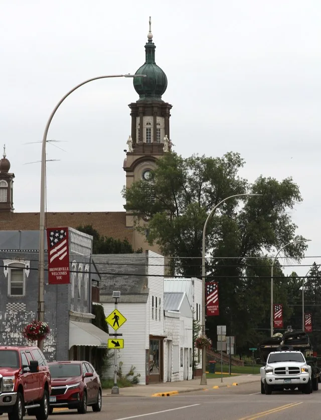 Main Street looking towards Christ the King Catholic Church Browerville, Minnesota, United States