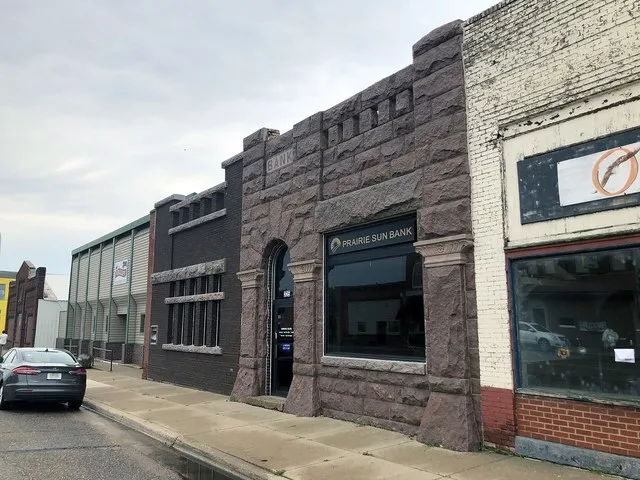 Bank Building Business district Minnesota River Valley Scenic Byway/Broadway Browns Valley, Minnesota Photographer: Ryan Maciej