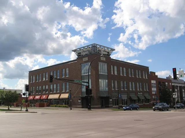 Burnsville Heart of the City "Grande Market Square" cornerstone building on Nicollet Ave and Burnsville Parkway