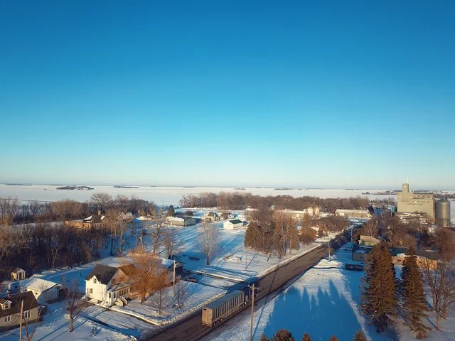 Drone photograph of Comstock, Minnesota