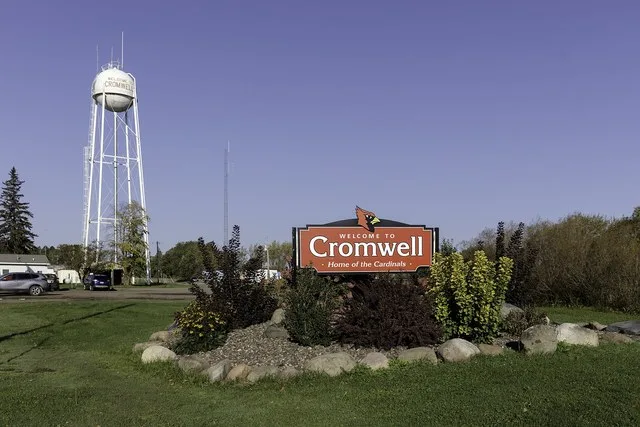 Welcome to Cromwell sign in Cromwell, Minnesota