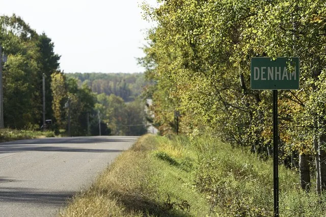 Denham sign in Pine County, Minnesota