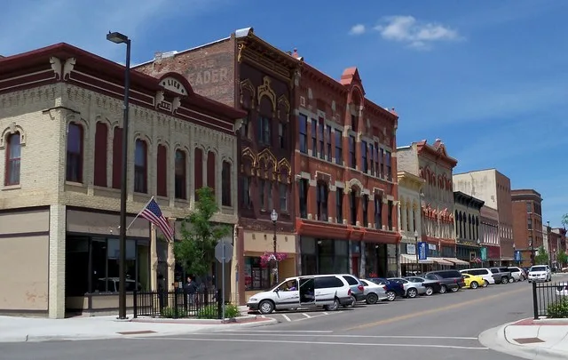Buildings in downtown Faribault, Minnesota, USA.