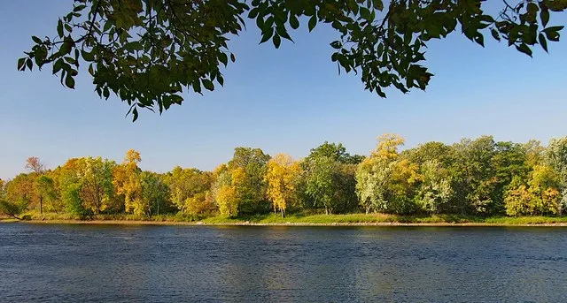 Site of Fort Ripley from across the Mississippi River, Fort Ripley Landing, Minnesota, USA. View looking west. This is an image of a place or building that is listed on the Nation...