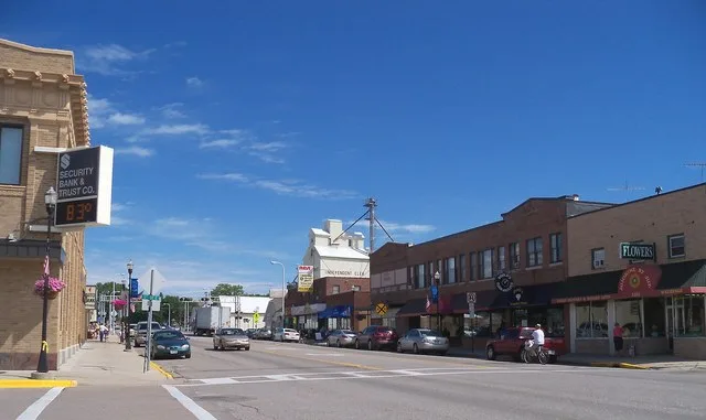 Street in Glencoe, Minnesota, USA.