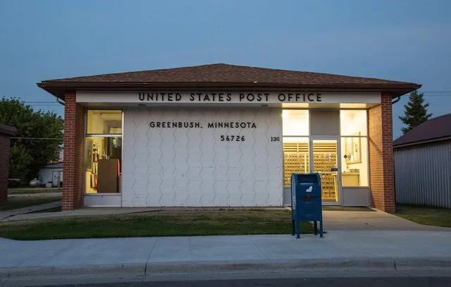 The United States Post Office in Greenbush, Minnesota 56726.