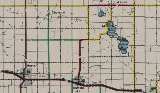 Communities of Churchill, Hector, Buffalo Lake, and Lakeside in Renville County, in 1981