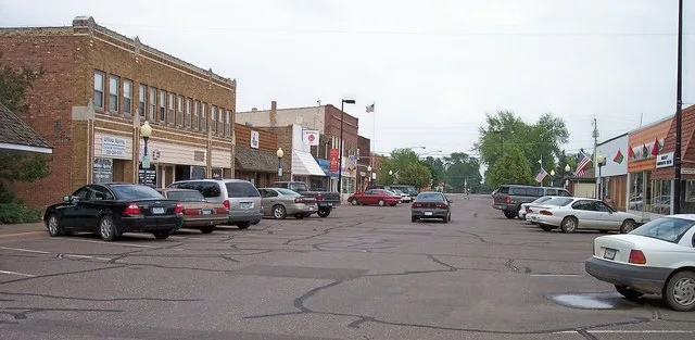 Main Street in w:Hinckley, Minnesota
