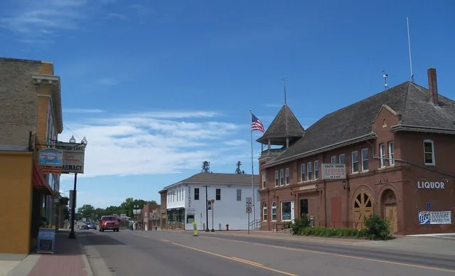 Street in Howard Lake, Minnesota, USA.