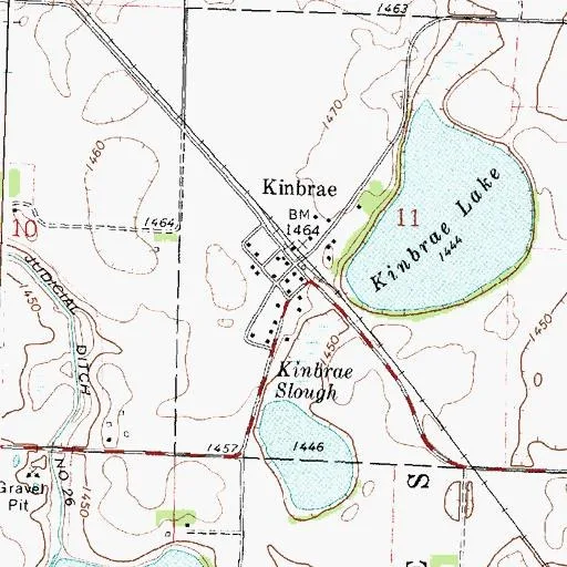 Kinbrae topographic map