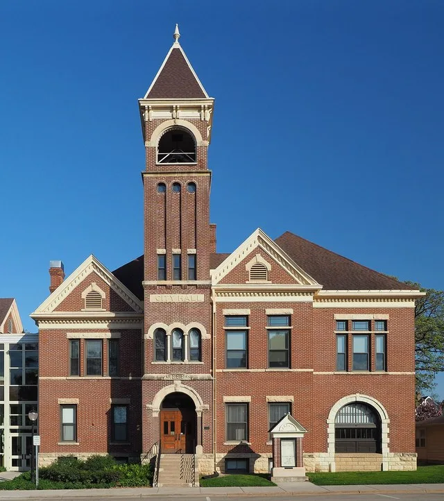 Lake City City Hall, 205 W Center St, Lake City, Minnesota, USA. Viewed from the northwest. This is an image of a place or building that is listed on the National Register of Hist...