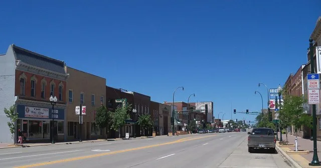 Main Street in Marshall, Minnesota, USA.