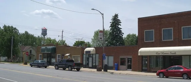 Buildings in Medford, Minnesota, USA.