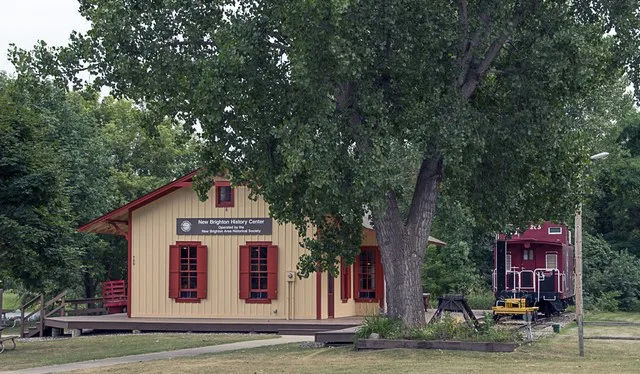Photo showing the Bulwer Junction Depot. The depot was a depot for the Soo Line. Built in 1887, it was in service for 95 years. In 1982 it was donated to the New Brighton Area His...