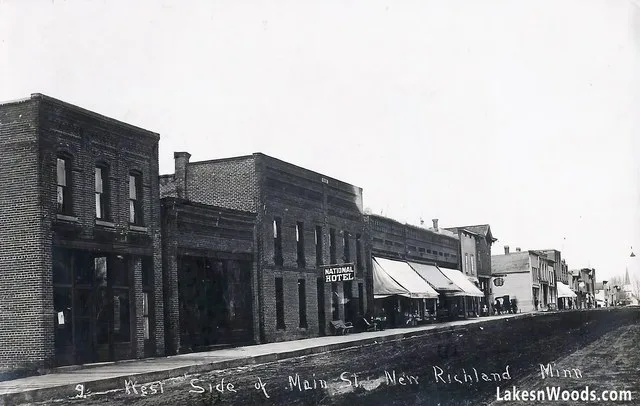 West side of Main Street, New Richland, Minnesota, 1915