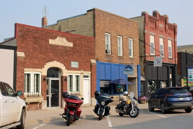 Commercial storefronts on Central Avenue Osakis, Minnesota, USA