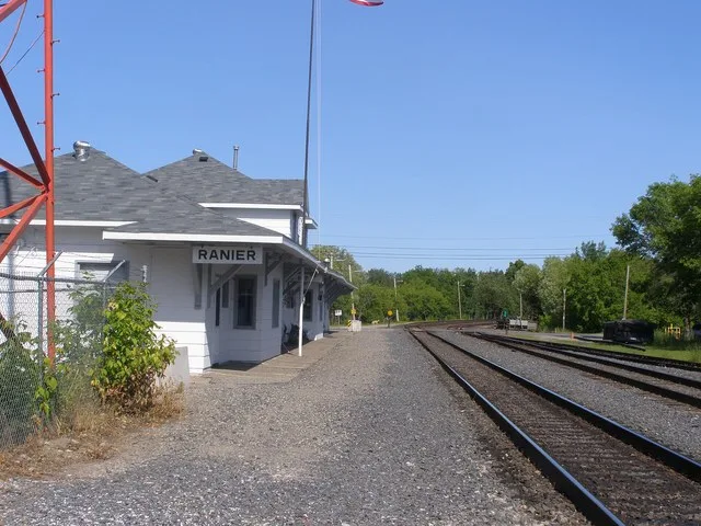 Railroad Station (disused) in Ranier, Minnesota, the International Rail Entry to the U.S. from Fort Frances, Ontario, Canada.