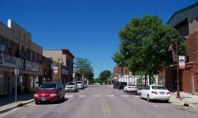 Downtown Redwood Falls, Minnesota, USA.