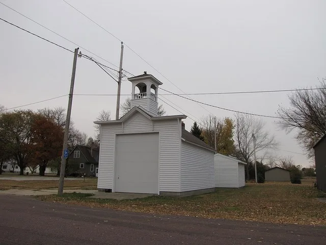 The Revere Fire Hall in Revere Minnesota. On the National Register of Historic Places.