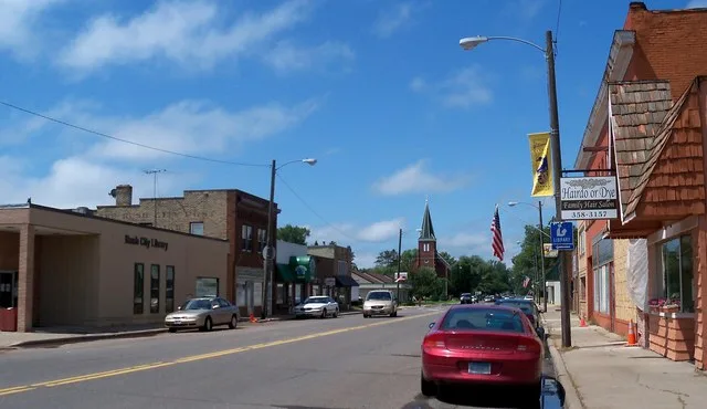 Street in Rush City, Minnesota, USA.
