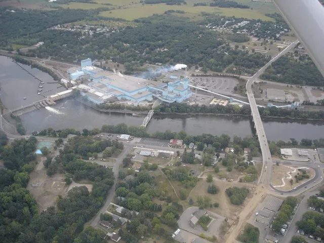 Sartell paper mill and dam