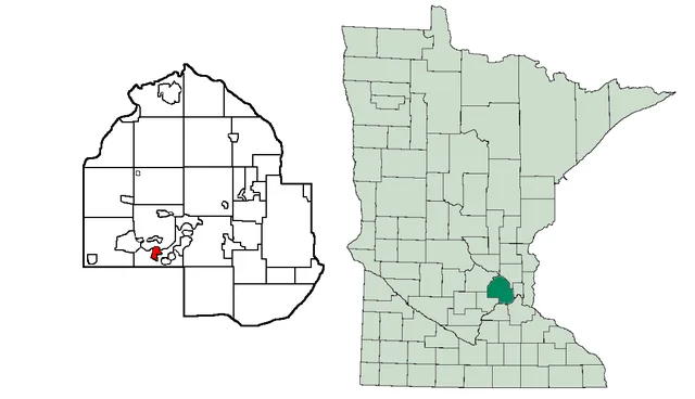 Location of Tonka Bay in Hennepin County, Minnesota