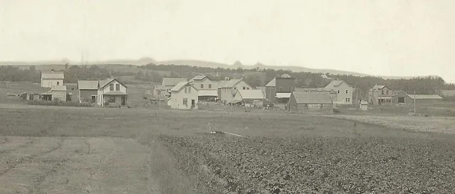 Postcard postmarked 27 August 1915 showing the small settlement of Trail in Polk County, Minnesota, United States