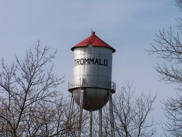 Water tower in Trommald, Minnesota part of the National Register of Historic places