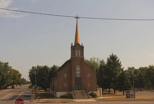 St. Frederick Catholic Church in Verndale, MN from the Empire Builder.