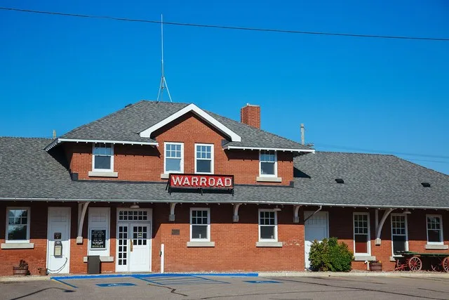 Former Canadian National Railway station in the city of Warroad, Minnesota This is an image of a place or building that is listed on the National Register of Historic Places in th...