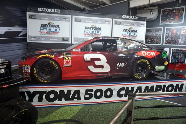 Austin Dillon 's 2018 Daytona 500 -winning No. 3 Dow Chemical Company Chevrolet Camaro on display at the Richard Childress Racing Museum in Welcome , North Carolina ( United State...