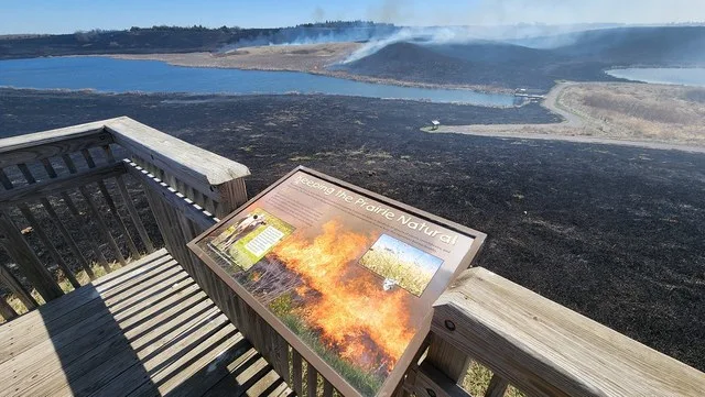 Prescribed fire at Wolf Lake Waterfowl Production Area in Minnesota