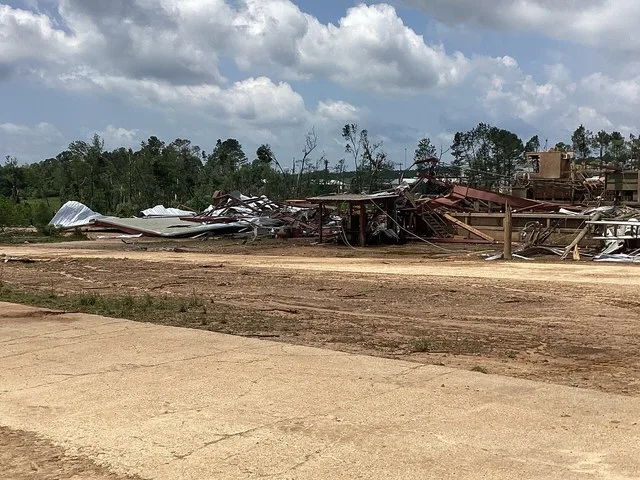 EF3 damage at Jones Lumber Co., Inc in Bay Springs, Mississippi following an EF3 tornado on June 18, 2023. 72 Co Rd 1527, Bay Springs, MS 39422 "Empty foundation was a lumber yard...
