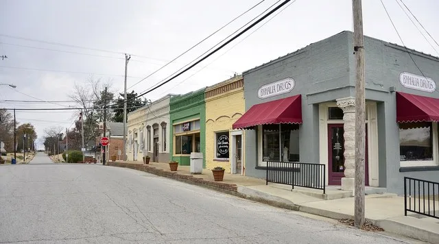 Church Street in Byhalia, Mississippi.