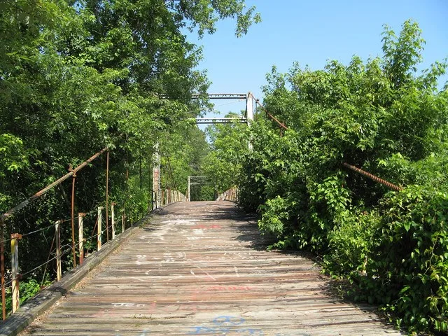 Byram (Hinds County), Mississippi. (But this picture was taken from the east side of the river, thus in Rankin County.) Byram Bridge, built in 1905, is closed to vehicles now but...