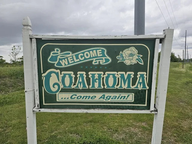 Welcome sign located on Old Highway 61