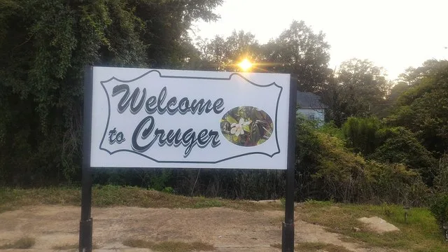 Welcome sign located in Cruger Mississippi