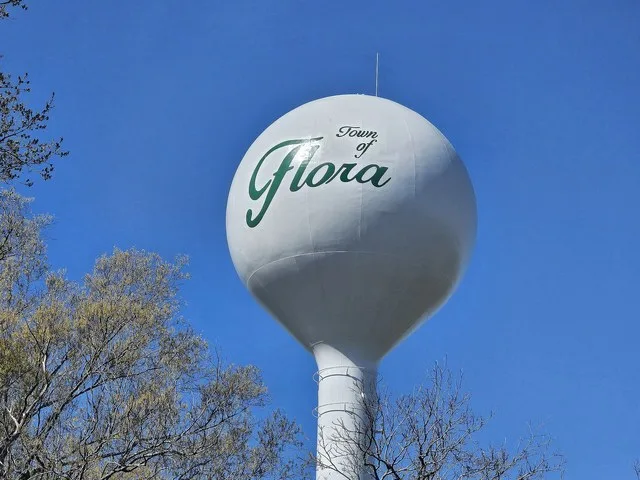 Water tower in Flora, Mississippi