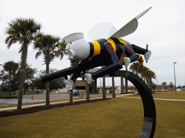 Fighting Seabees Statue located at the entrance to the Naval Construction Battalion Center in Gulfport, Mississippi.