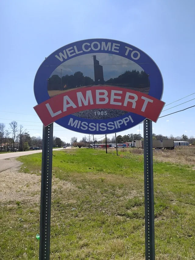Lambert Welcome Sign on Mississippi Highway 3