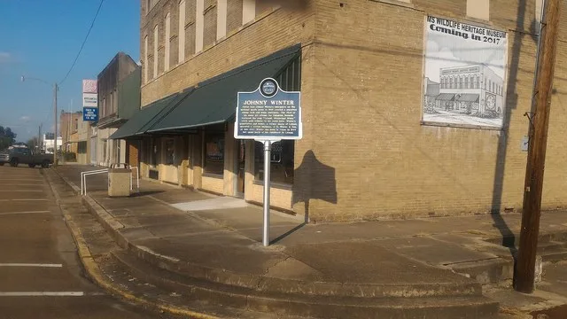Blues trail marker located in downtown Leland