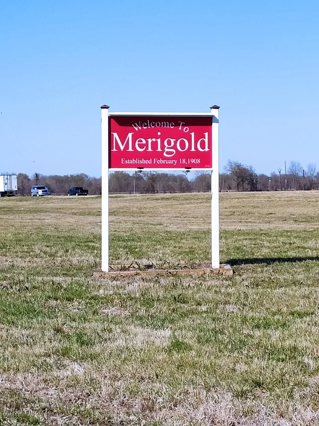 Merigold Welcome Sign on US Highway 61