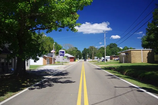 View along Springdale Avenue in Myrtle, Mississippi, United States.